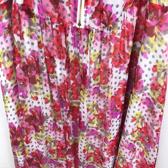 City Chic Floral Polka Dot Zip Mini Dress 24 22 - Picture 5 of 8